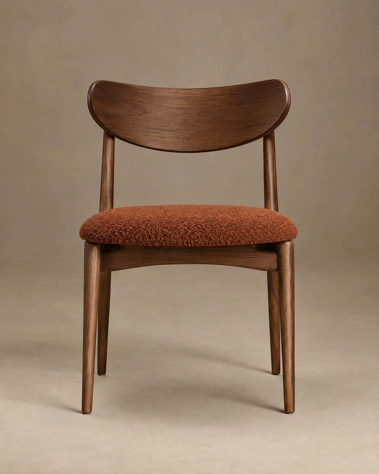 Milo Dining Chair, Walnut + bouclé